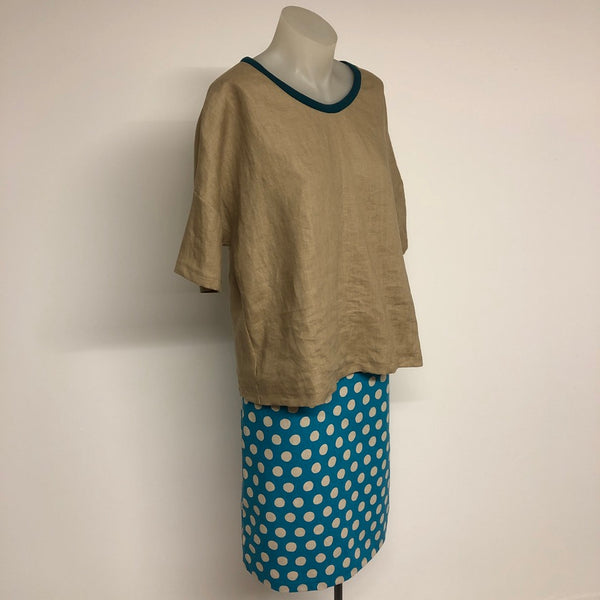 Surge Flax + Emerald Linen Hazel Top