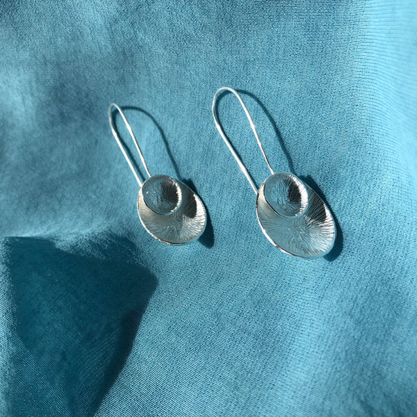 Sterling Silver Disc Earrings