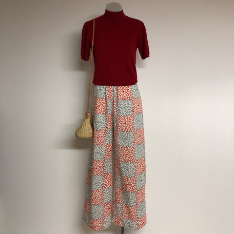 Surge Red + Blue Linen Wide Leg Trousers