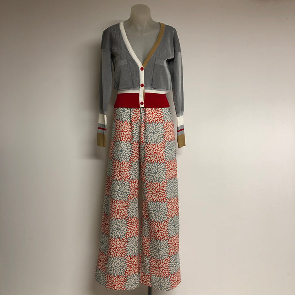 Surge Red + Blue Linen Wide Leg Trousers