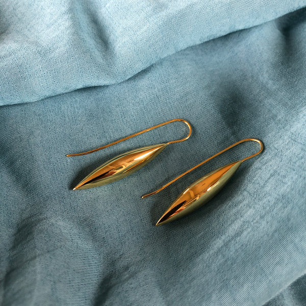 Gold Plated Bullet Drop Earrings