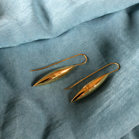 Gold Plated Bullet Drop Earrings