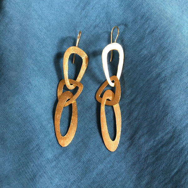 Gold Plated Loop Layered Earrings