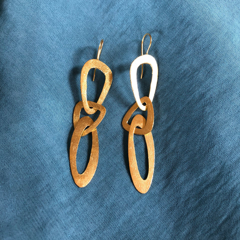 Gold Plated Loop Layered Earrings