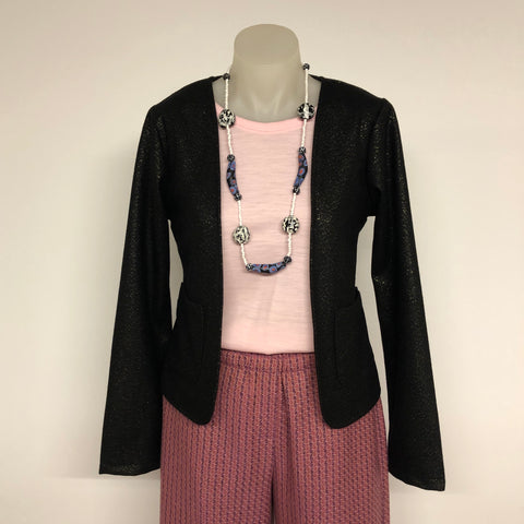 Surge Black Lurex Wool Crop Jacket