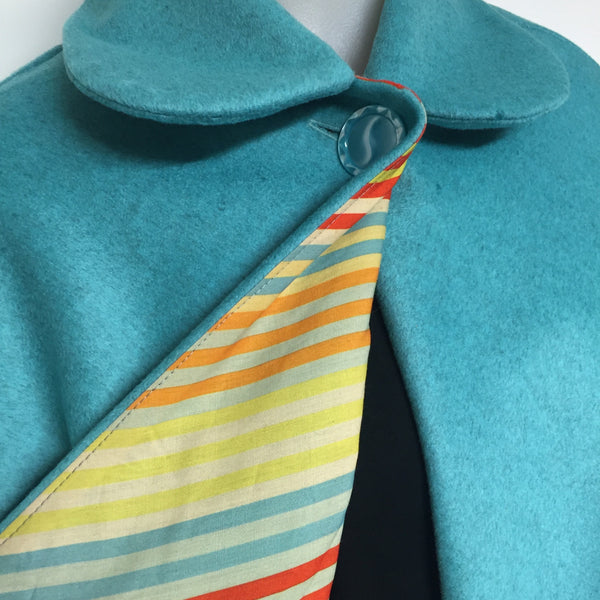 Surge Aqua Wool Cape