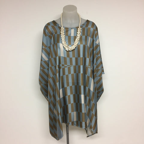 Surge Blue + Gold Silk Kaftan
