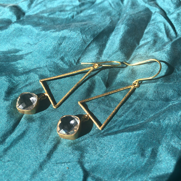 Gold + Gem Stone Earrings
