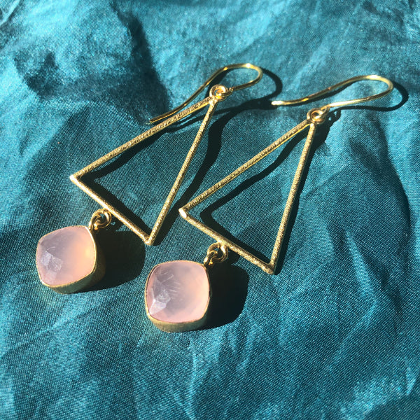 Gold + Gem Stone Earrings