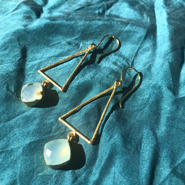 Gold + Gem Stone Earrings
