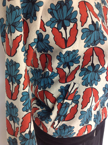 Surge Blue + Rust Linen Bomber Jacket