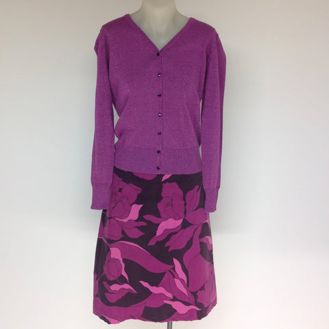 Surge Purple Floral Velvet Skirt