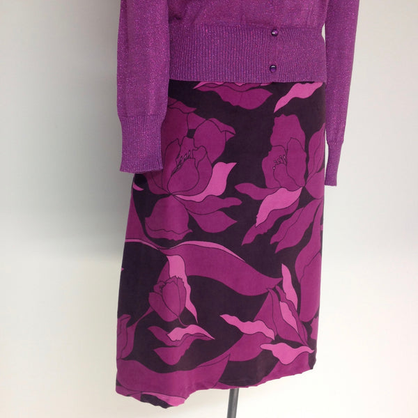Surge Purple Floral Velvet Skirt