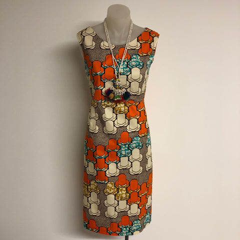 Surge Mandarin & Turquoise African Print Dress