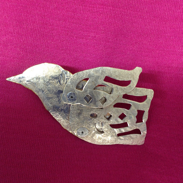 Flying Dog Bird Brooch