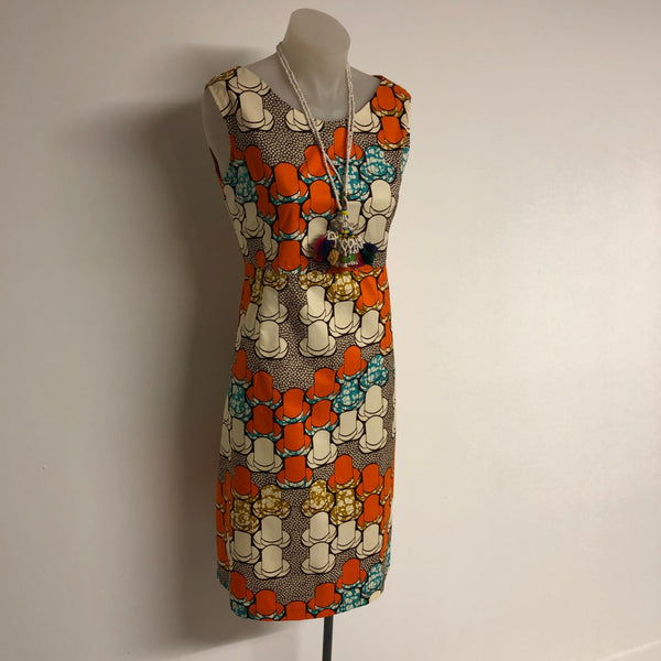 Surge Mandarin & Turquoise African Print Dress