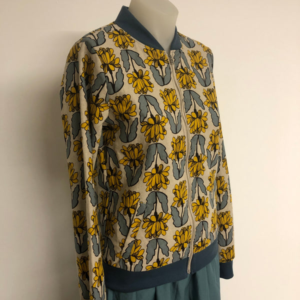 Surge Sage + Yellow Linen Bomber Jacket